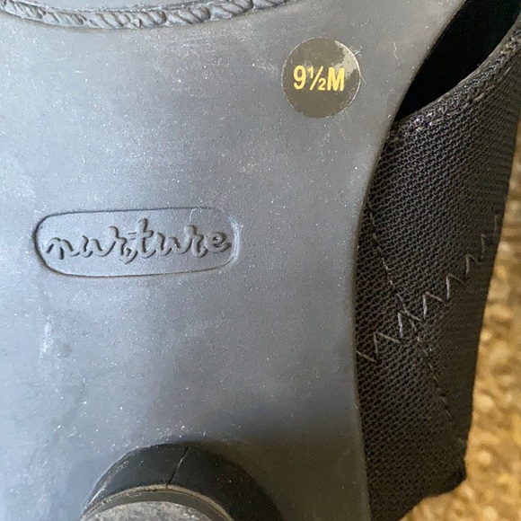 Women’s Nurture Black Peep-Toe Sandals - Picture 11 of 12